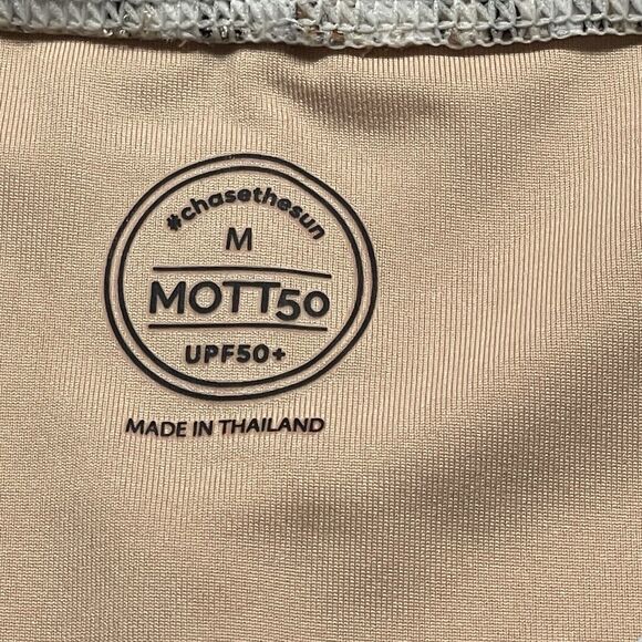 Mott 50 Clara Medium Crop Swim Top V-Neck UPF 50+ Short Sleeve Bamboo Forest Tan - Picture 5 of 11